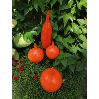 Blumenstecker 15 cm Keramik - Blutorange Gartendeko Dekoration Garten von CreAktivKERAMIK