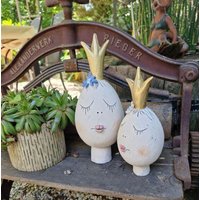 Keramik Königin Kopf- Grösse 2 - Gartendeko Dekoration Garten von CreAktivKERAMIK