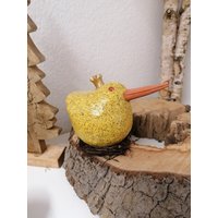 Zaunkönig Keramik Groß - Safran-Gelb Vogel Gartendeko Dekoration Garten von CreAktivKERAMIK