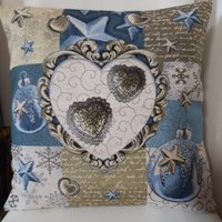 Jacquard Gobelin Kissenbezug Für Weihnachtsdeko 45x45 cm. Trendige Innendekoration - Dekokissen Weihnachtsgeschenk Geburtstag von CreAlineFrance