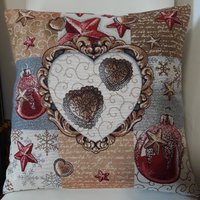 Jacquard Gobelin Kissenbezug Für Weihnachtsdeko 45x45 cm. Trendige Innendekoration - Dekokissen Weihnachtsgeschenk Geburtstag von CreAlineFrance