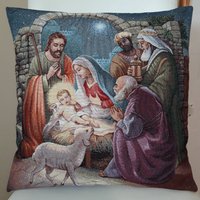 Jacquard Gobelin Kissenbezug Weihnachtskrippe 2 45 X cm. Trendige Innendekoration - Dekokissen Weihnachtsgeschenk Jacquard Gobelin Kissenbezug Weihnachtskrippe 2 45 X cm. Trendige Innendekoration - Dekokissen Weihnachtsgeschenk von CreAlineFrance