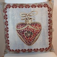Weihnachts-Kissenbezug Mit Glitzerherzen Aus Jacquard-Gobelin, 45 X cm. Trendige Innendekoration - Dekokissen Weihnachtsgeschenk Weihnachts-Kissenbezug Mit Glitzerherzen Aus Jacquard-Gobelin, 45 X cm. Trendige Innendekoration - Dekokissen Weihnachtsgeschenk von CreAlineFrance