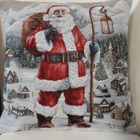 Weihnachtsmann-Kissenbezug Aus Jacquard-Gobelin, 45 X cm. Trendige Innendekoration - Dekokissen Weihnachtsdekoration Weihnachtsgeschenk Weihnachtsmann-Kissenbezug Aus Jacquard-Gobelin, 45 X cm. Trendige Innendekoration - Dekokissen Weihnachtsdekoration Weihnachtsgeschenk von CreAlineFrance