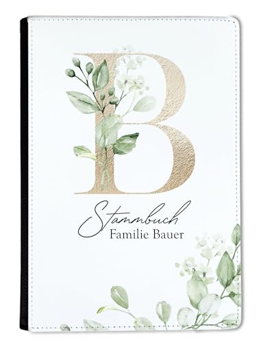 CreaDesign, Stammbuch Hochzeit personalisiert, Familienstammbuch A5 aus Leder mit Klemmschiene, 15 x 22 cm von CreaDesign