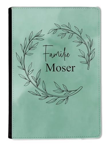 CreaDesign, Stammbuch Hochzeit personalisiert, Familienstammbuch A5 aus Leder mit Klemmschiene, 15 x 22 cm von CreaDesign