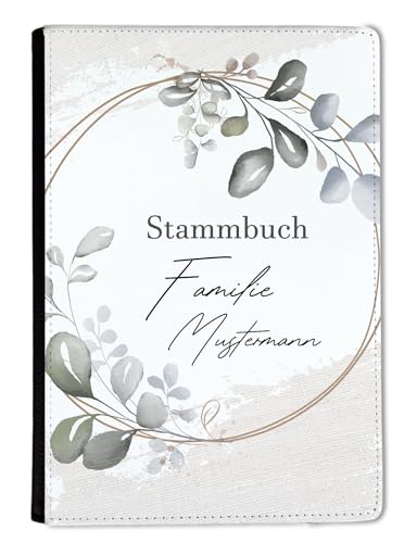 CreaDesign, Stammbuch Hochzeit personalisiert, Familienstammbuch A5 aus Leder mit Klemmschiene, 15 x 22 cm von CreaDesign