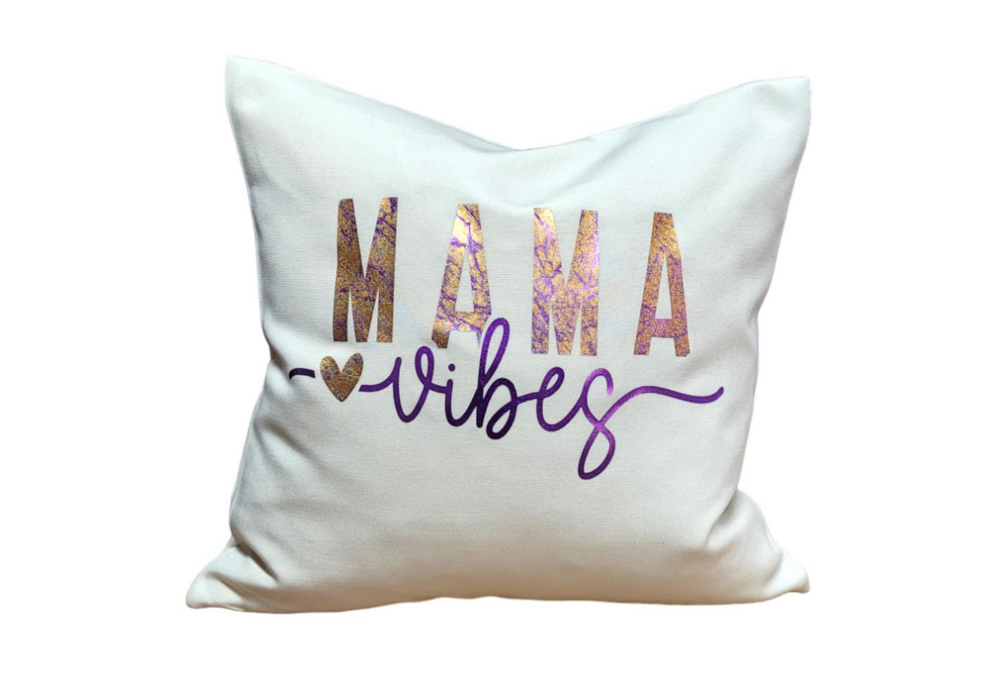 CreaDesign Dekokissen Dekokissen Sofakissen Mama vibes, beige, 40 x 40 cm, perfekt als Geschenk zu Muttertag von CreaDesign