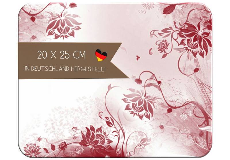 CreaDesign Frühstücksbrett Kinder Blumen Rot Brettchen, Kunststoff, 20x25 cm, Kunststoff, (1-St) von CreaDesign