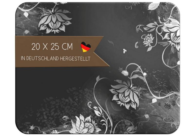 CreaDesign Frühstücksbrett Kinder Blumen Schwarz Brettchen, Kunststoff, 20x25 cm, Kunststoff, (1-St) von CreaDesign