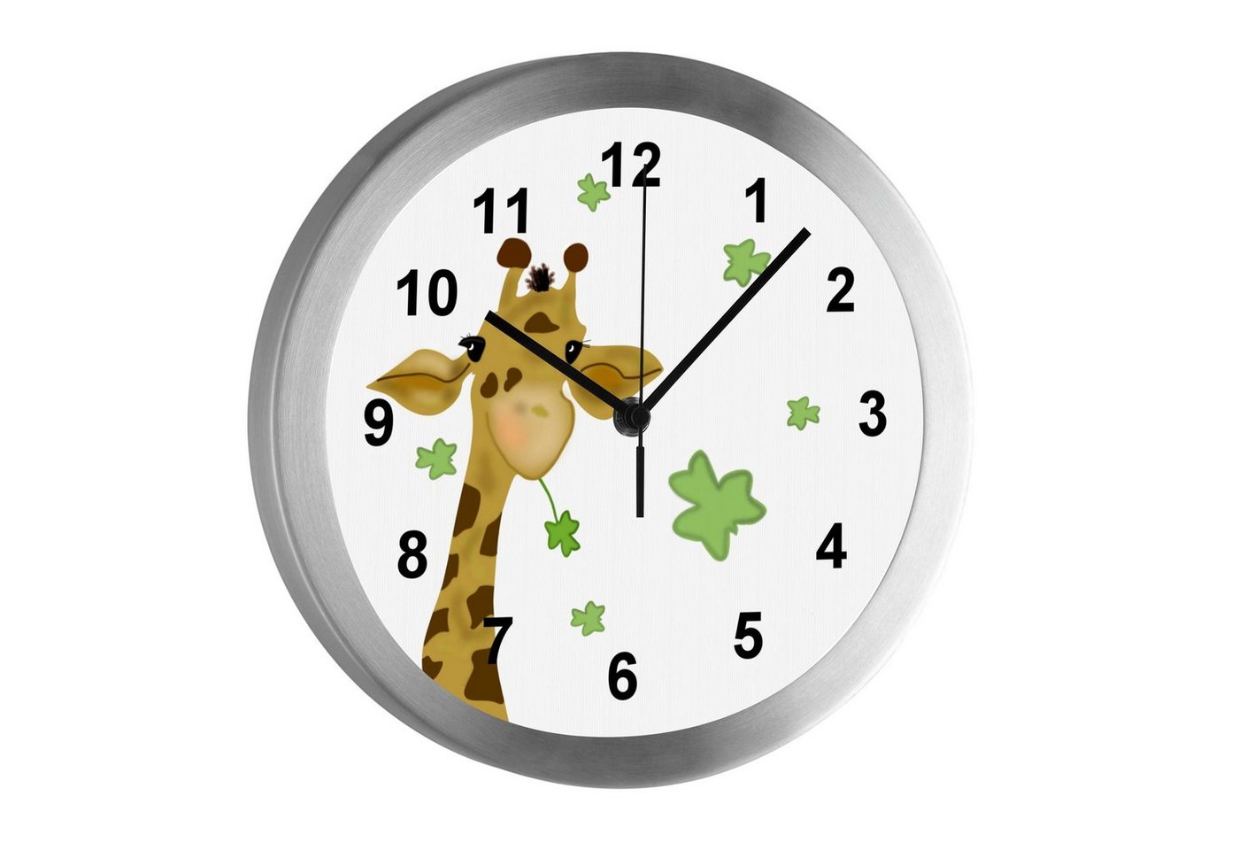 CreaDesign Funkwanduhr Funkuhr, Kinder Wanduhr, Kinderuhr, Kinderzimmer Giraffe (geräuscharmes Uhrwerk) von CreaDesign