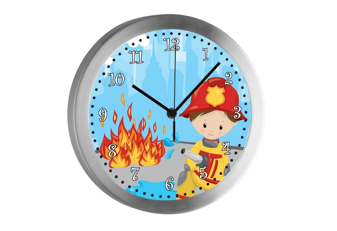 CreaDesign Funkwanduhr Funkuhr, Kinder Wanduhr, Kinderuhr, Kinderzimmer Pirat (geräuscharmes Uhrwerk) von CreaDesign