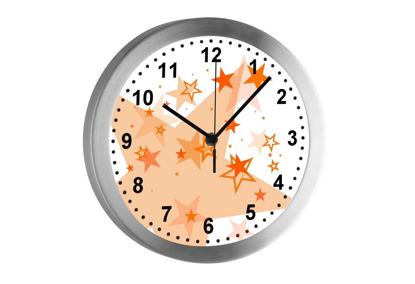 CreaDesign Funkwanduhr Funkuhr, Kinder Wanduhr, Kinderuhr, Kinderzimmer Sternenhimmel orange (geräuscharmes Uhrwerk) von CreaDesign