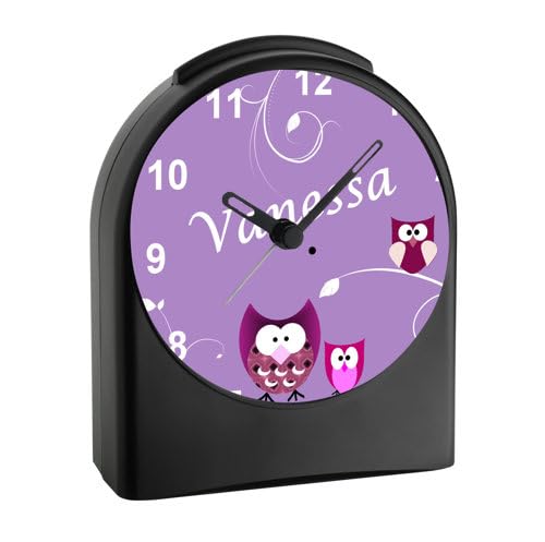 CreaDesign Kinder Funkwecker schwarz Eule Lila von CreaDesign