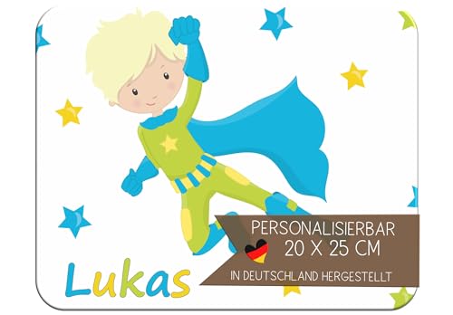 CreaDesign Personalisiertes Kinder Frühstücksbrett mit Namen, 20x25cm, rutschfestes Schneidebrett aus Kunststoff, Superheld Design,spülmaschinen & mikrowellengeeignet,Perfektes Schneidbrett für Kinder CreaDesign Personalisiertes Kinder Frühstücksbrett mit Namen, 20x25cm, rutschfestes Schneidebrett aus Kunststoff, Superheld Design,spülmaschinen & mikrowellengeeignet,Perfektes Schneidbrett für Kinder von CreaDesign