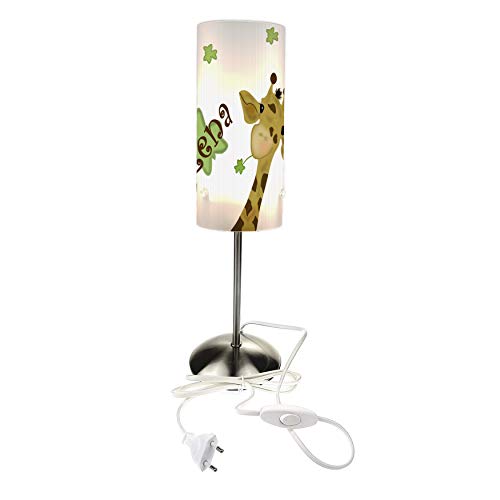 CreaDesign TI-1012 Giraffe Nachttischlampe Kinderzimmer mit Namen, Kinder Tischlampe/Schlummerlicht mit Schalter für Steckdose, E14, 38 cm hoch von CreaDesign