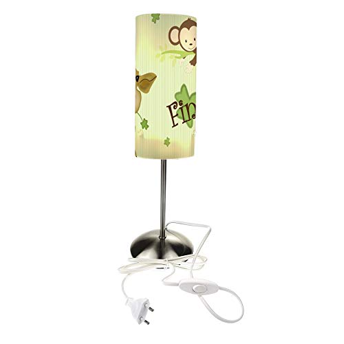 CreaDesign TI-1077 Giraffe Affe Nachttischlampe Kinderzimmer mit Namen, Kinder Tischlampe/Schlummerlicht mit Schalter für Steckdose, E14, 38 cm hoch von CreaDesign