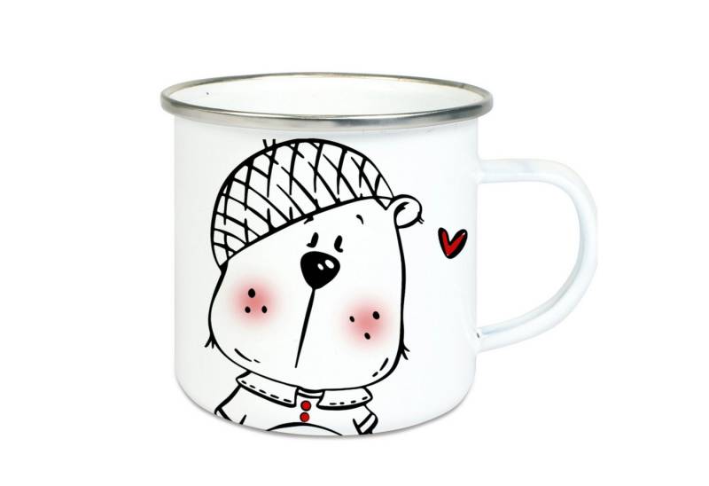 CreaDesign Tasse Emaille Tasse mit Spruch Schlechte Laune? Nein danke, hab ich noch!, Emaille von CreaDesign