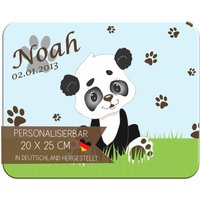 Frühstücksbrett Schneidebrett Brettchen Kunststoff Kinder Mit Namen Panda Bär von CreaDesign