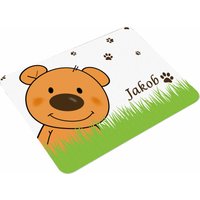 Frühstücksbrett Schneidebrett Brettchen Kunststoff Kinder Mit Namen Teddy von CreaDesign