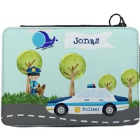 Kinder Federmäppchen Mit Wunschnamen Motiv Polizei von CreaDesign