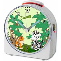 Kinder Funkwecker Weiß Motiv Safari-Zebra von CreaDesign