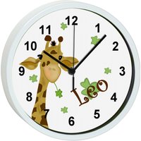 Kinder Wanduhr Mit Bunten Rahmen Motiv Giraffe von CreaDesign