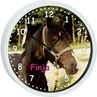 Kinder Wanduhr Mit Bunten Rahmen Motiv Pferd Orignial von CreaDesign