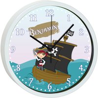 Kinder Wanduhr Mit Bunten Rahmen Motiv Pirat von CreaDesign