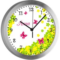 Kinderzimmer Funkuhr Schmetterling Blume Kinderzimmer Funkuhr Schmetterling Blume von CreaDesign