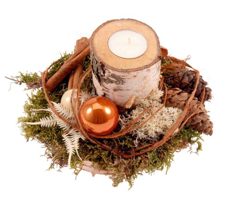 CreaFlor Home Kerzenhalter Adventsdeko, Handarbeit, Natur, Motiv: Weihnachtsdeko von CreaFlor Home