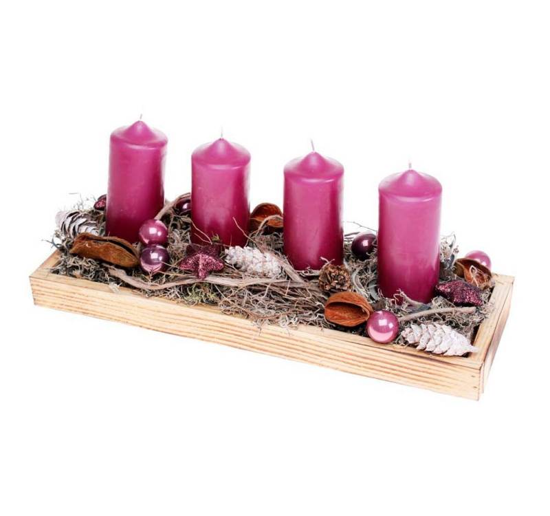 CreaFlor Home Stumpenkerze Adventsdeko, Handarbeit, Brombeer, Motiv: Adventskranz CreaFlor Home Stumpenkerze Adventsdeko, Handarbeit, Brombeer, Motiv: Adventskranz von CreaFlor Home