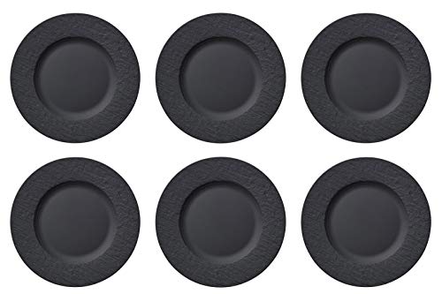 Villeroy & Boch Manufacture Rock Frühstücksteller 22cm 6er Set schwarz grau von CREAFLOR HOME