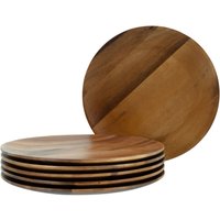 Akazienholz 6-er Set Teller flach von CreaTable