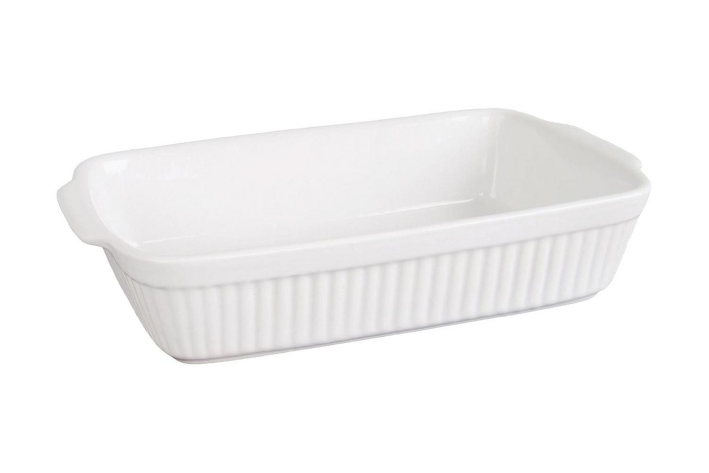 CreaTable Auflaufform CLASSIC, 36 x 20 cm, Weiß, mit Griffen, Steinzeug, (1-St), 2,5 Liter Fassungsvermögen von CreaTable