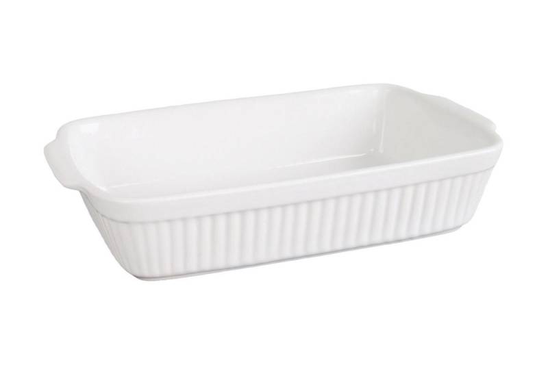CreaTable Auflaufform CLASSIC, 36 x 20 cm, Weiß, mit Griffen, Steinzeug, (1-St), 2,5 Liter Fassungsvermögen von CreaTable