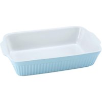 CreaTable Auflaufform Classic PASTELL Kitchen hellblau Steinzeug B/H/L: ca. 20x5,5x34 cm von CreaTable