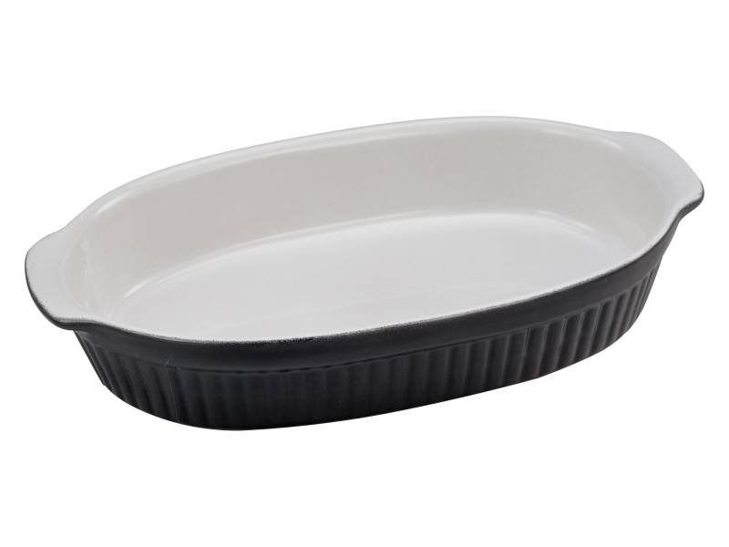 CreaTable Auflaufform Classic in Farbe Schwarz-Weiß glänzend von CreaTable