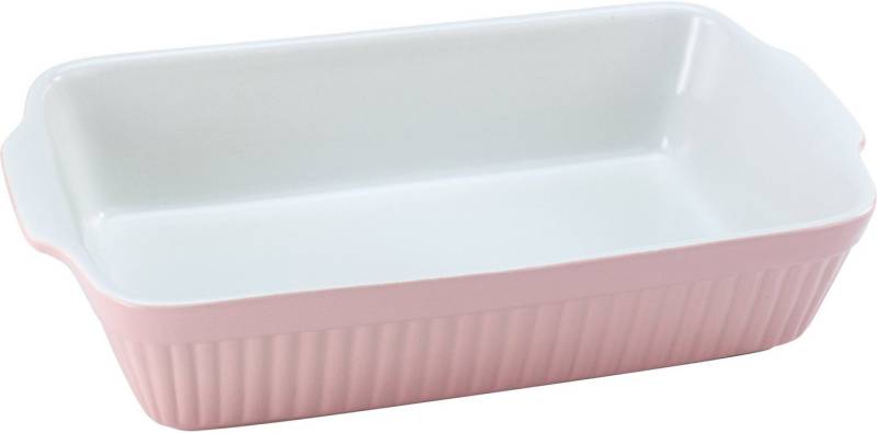 CreaTable Auflaufform Pastell Kitchen, Steinzeug, (1-St), klassisches Streifenrelief, umlaufender Kantenschutz, Pastellfarben von CreaTable