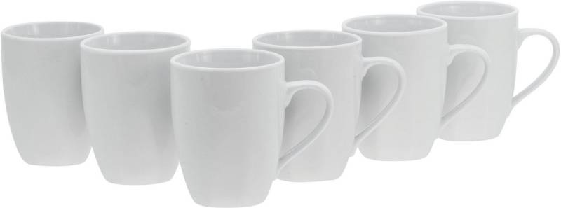 CreaTable Becher Square Weiss, Porzellan, (Kaffee-/Teebecher), 300 ml, 6-teilig von CreaTable