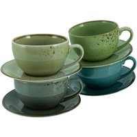 CreaTable Cappuccino-Set NATURE COLLECTION multicolor Steinzeug von CreaTable