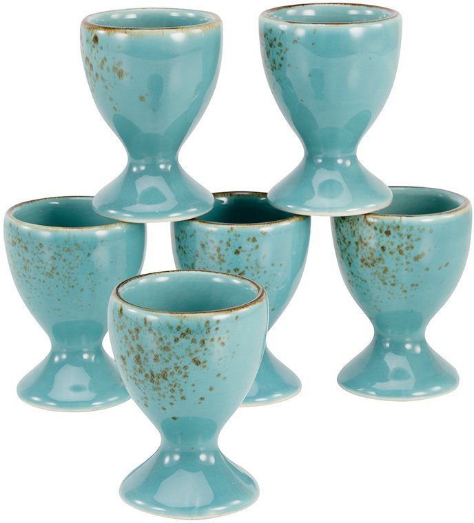 CreaTable Eierbecher Nature Collection, (Set, 6-tlg), Eierhalter aus hochwertigem Steinzeug, handwerklicher Look von CreaTable
