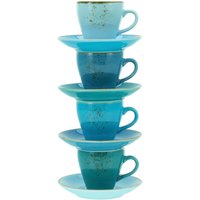 CreaTable Espressotassen-Set Nature Collection AQUA blau Steinzeug 8 tlg. von CreaTable