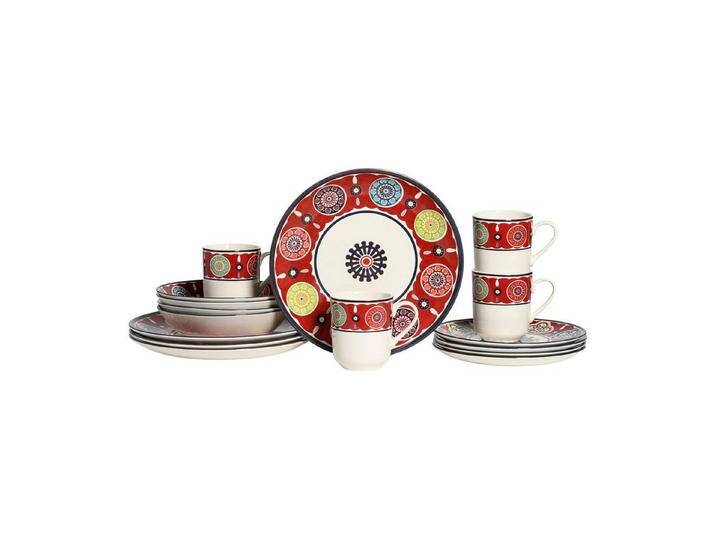 CreaTable Geschirr-Set 24008, Intensiv leuchtende Farben, rot von CreaTable