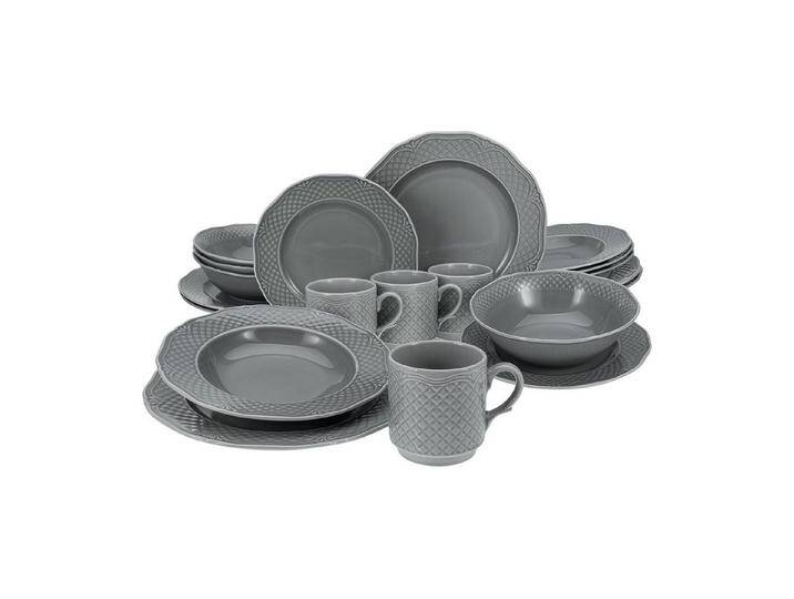 CreaTable Geschirr-Set Arianne Grau, Serie Arianne Grau, grau CreaTable Geschirr-Set Arianne Grau, Serie Arianne Grau, grau von CreaTable
