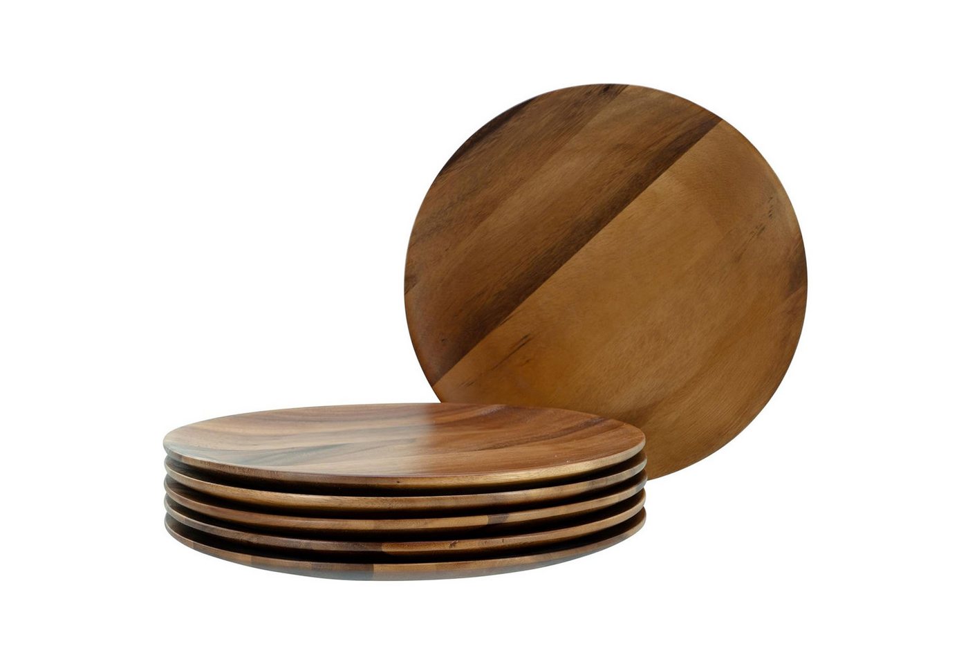 CreaTable Geschirr-Set Nature Collection - Serie Akazienholz, 6- teiliges Teller Set aus Holz, Qualitätsproduktion aus Akazienholz CreaTable Geschirr-Set Nature Collection - Serie Akazienholz, 6- teiliges Teller Set aus Holz, Qualitätsproduktion aus Akazienholz von CreaTable