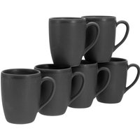 CreaTable Kaffeebecherset Soft Touch Black schwarz Steinzeug 6 tlg. von CreaTable