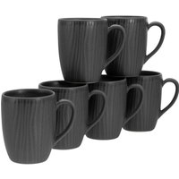CreaTable Kaffeebecherset Vesuvio Black schwarz Steinzeug 6 tlg. von CreaTable