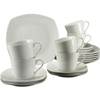 CreaTable Kaffeeservice Amelie weiß Porzellan 18 tlg. von CreaTable