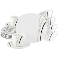 CreaTable Kaffeeservice Square City Line weiß Porzellan 18 tlg. CreaTable Kaffeeservice Square City Line weiß Porzellan 18 tlg. von CreaTable